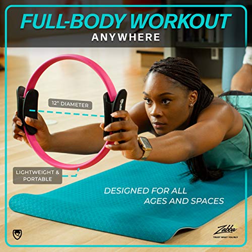 12" Pilates Ring with Dual Grip & Foam Pads for Toning