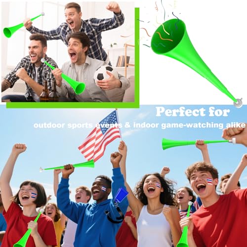 24-Inch Collapsible Vuvuzela Noise Maker - Green Stadium Horn