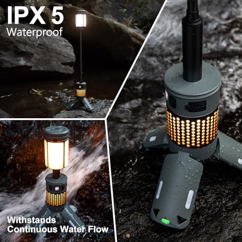 Tesmax Green Telescopic Camping Light with Stand 40H Playtime, Magnetic Base