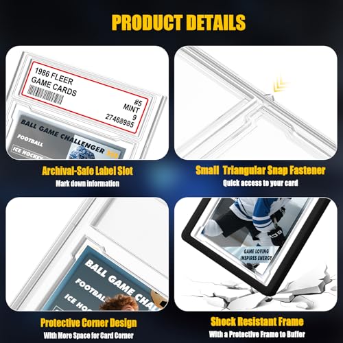 Graded Card Slab Protector with PSA Bumper - 4 Pack Black