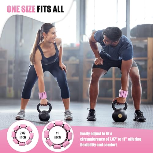 Adjustable 2 lb Ankle & Wrist Weights Set - Pink