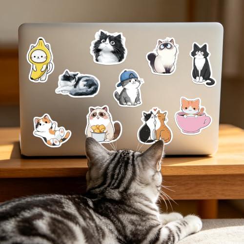 102 Pcs Cute Cat Stickers - Funny Animal Paw Stickers - New Cat