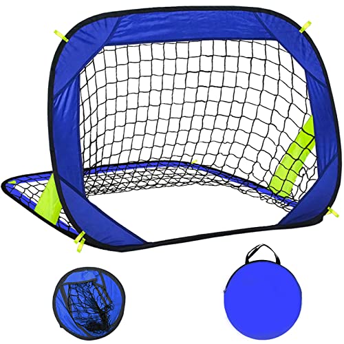 Pop Up Soccer Goal for Backyard & Beach Training - Blue