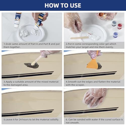 Marine Fiberglass Repair Kit for Boats - Gel Coat & Epoxy Filler