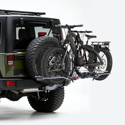 2-Bike Hitch Rack - Foldable & Tilting, 180 lbs Capacity for Standard, Fat Tire & E-Bikes