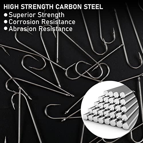 Aberdeen Fishing Hooks - 100 Pack, Extra Long Shank, Light Wire