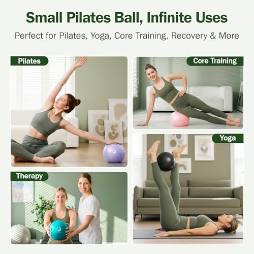 9-Inch Mini Pilates Ball - Anti-Burst Exercise Ball - Rose Gold