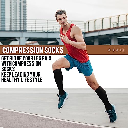 Compression Socks for Men & Women - 4 Pairs for Running, Nurses, and Travel