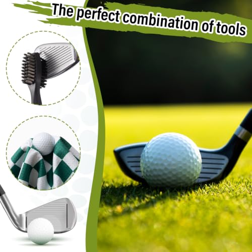 Liliful Checked Green Golf Accessories Kit with Towel & Club Brush