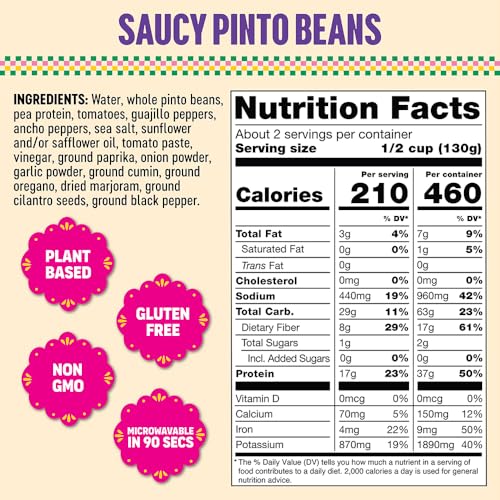 Saucy Pinto Beans - 10 Ounce Ready-to-Eat Side Dish