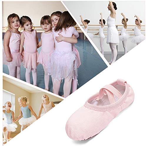 No-Tie Canvas Ballet Shoes for Toddler Girls - Ballet Pink