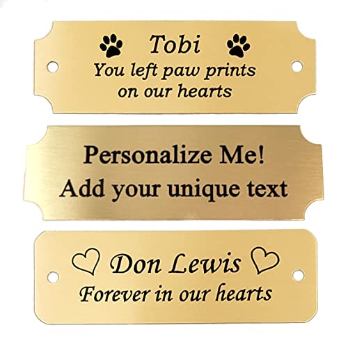 Personalized Brass Name Plates - Custom Engraved Plaque (Gold)