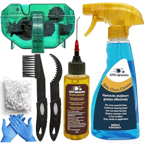 Bicycle Cleaning Kit - 7-Piece Chain Maintenance Set with Degreaser & Lubricant