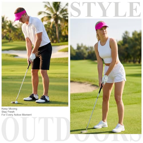 Adjustable Sports Sun Visor Hat for Women & Men - Hot Pink