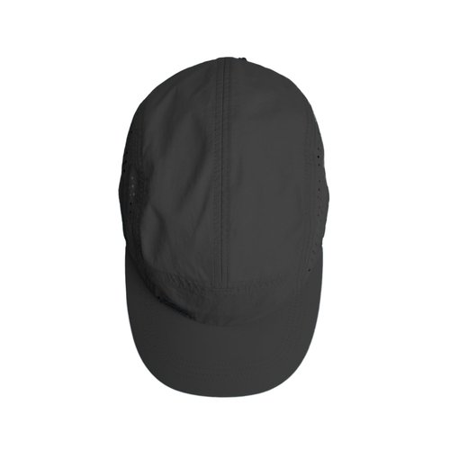 Tillak Vista Hat, Lightweight Nylon 5 Panel Cap with Snap Closure and Laser-Cut Ventilation (Black)