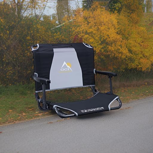 Comfort Stadium Chair with Armrests - Black