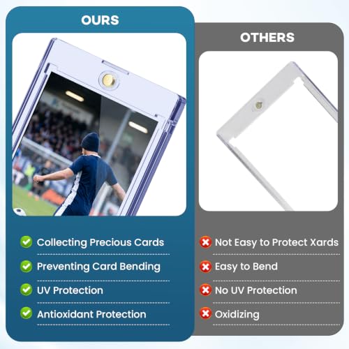 ZENOWICK 64 Pack Magnetic Card Holders - 35pt One Touch Acrylic Wallets with UV Protection