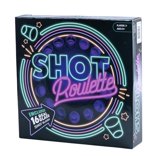 Endless Games Spin the Wheel Party Game with Glass Mini Cups & Classic Spinner