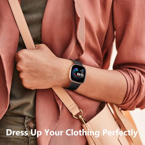Soft Replacement Sport Band for Fitbit Versa 3/4 & Sense 2 - Black, Small