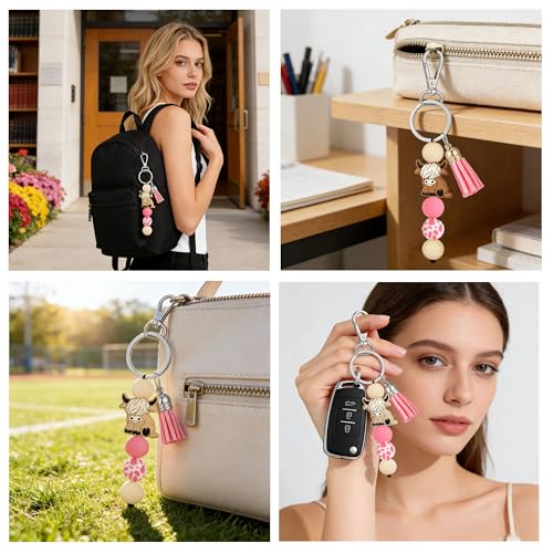 Highland Cow Keychain Set for Owala Bottles - Pink