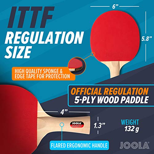 Ping Pong Paddle Set - 4 Premium Rackets with 10 Balls - Pack of 1