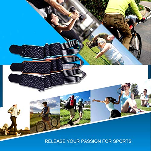Ankle Brace for Sprained Ankle - Adjustable Compression Wrap - Blue