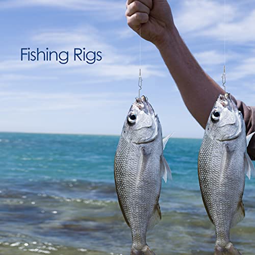 Fishing Leader Rigs - 1 Arm Red - 6 Pcs Nylon-Coated with Swivels & Hooks