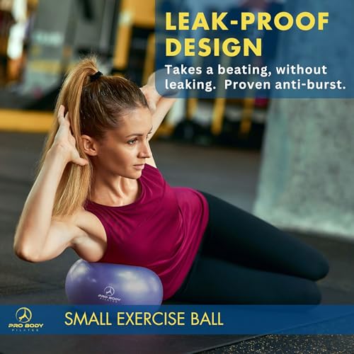9-Inch Pilates Ball with Pump - Indigo, Anti-Burst Stabilizer