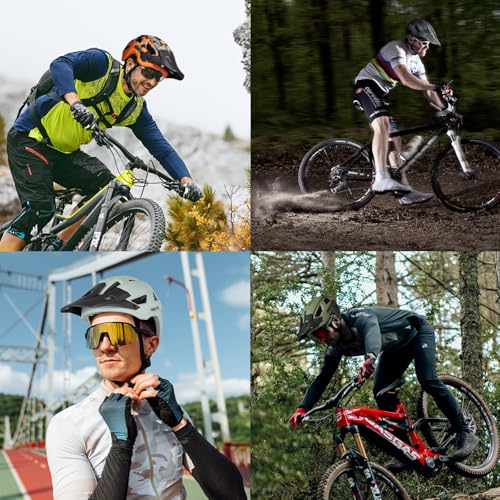 Favoto Mountain Bike Helmet for Adults with Visor, Black, L (59-61cm)