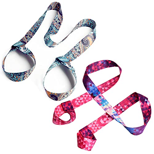 Adjustable Yoga Mat Straps - 2 Pack Nylon Carrier for Exercise