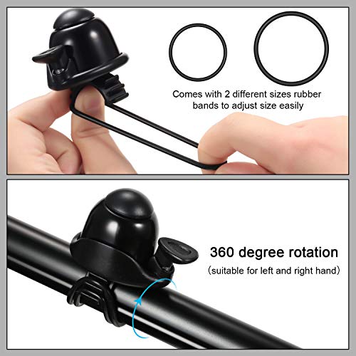 Adjustable Bike Bell - Loud Aluminum Ring Bell for Adults & Kids - Black