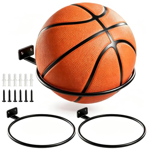 Wall-Mounted Basketball Holder Display Rack for Sports Balls