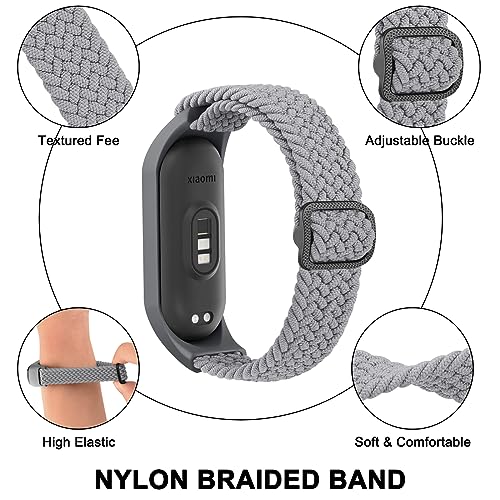 Soft Nylon Sport Strap for Amazfit Band 5 - 2 Pack Black+Gray