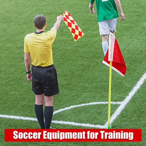 16 Pcs Red Soccer Corner Flags - Referee Equipment Set