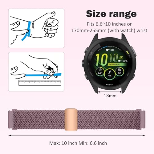 18mm Braided Nylon Watch Band for 41mm Smartwatches - Purple