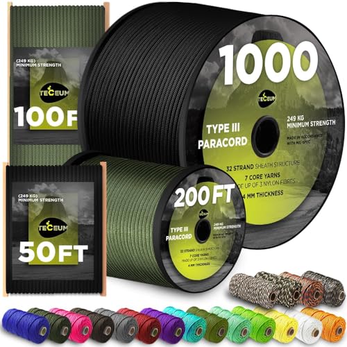 Paracord Rope 550 lb 4mm – Parachute Cord Utility Camping