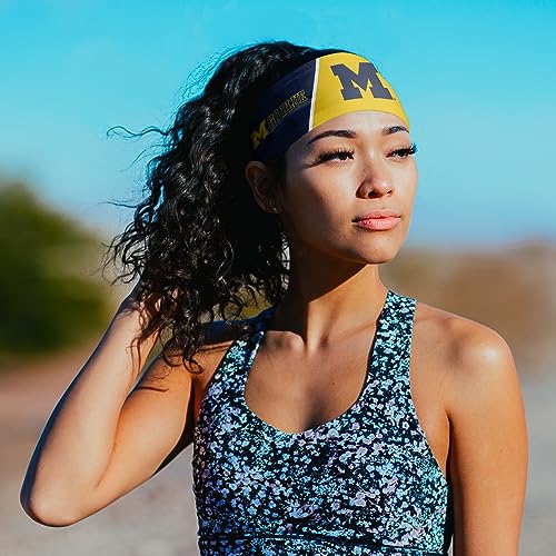 Michigan Wolverines Non-Slip Tapered Headband - Breathable Sweatband for Sports