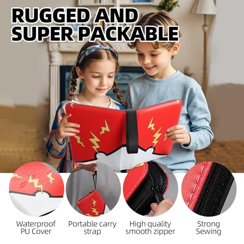 4 Pocket Trading Card Binder with 400 Sleeves - Waterproof PU Collection Organizer
