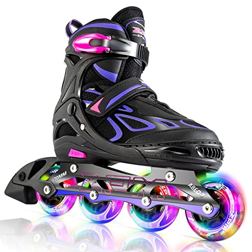 Adjustable Flashing Inline Skates for Kids & Adults - Light Up Wheels