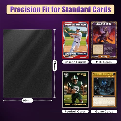 Black Matte Trading Card Sleeves - 200 Pack Card Protectors