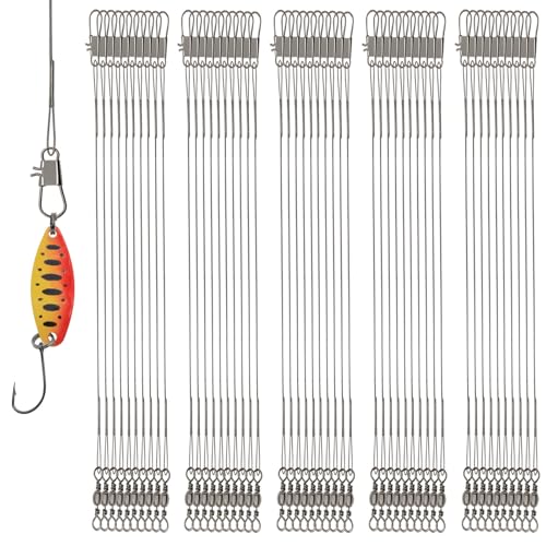 Heavy Duty Stainless Steel Fishing Wire Leaders 31LB - 50pcs (7.87in)
