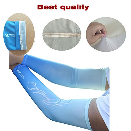 Cooling UV Protection Arm Sleeves for Sports - Medium, Black