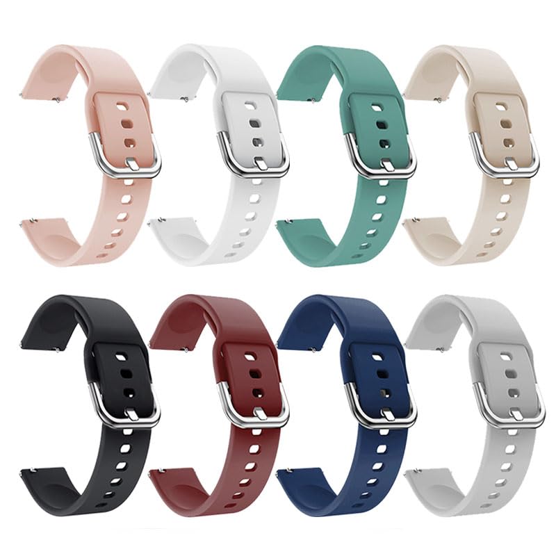 Xininyia 8-Pack Silicone Watch Bands for Fitpolo, TOOBUR, BlazeChip, Keeponfit DR05/DR06, YMZ - Adjustable & Quick Release