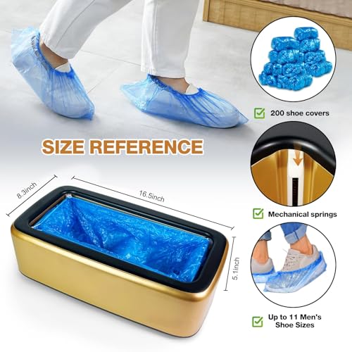 Shoe Cover Dispenser Automatic Shoe Cover Machine with 200pcs Shoe Covers Disposable Portable Automatic Shoe Cover Dispenser Shoe Booties Disposable Non Slip for Home Office Factory