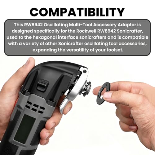 Zookpr 3 Pack RW8942 Oscillating Multitool Accessory Adaptor for Rockwell RW8942 Sonicrafter, Fit Other Sonicrafter Oscillating Tool Accessories