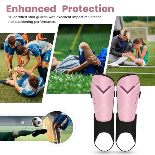 Pink Kids Soccer Shin Guards with Ankle Protection - Small, Youth & Toddler