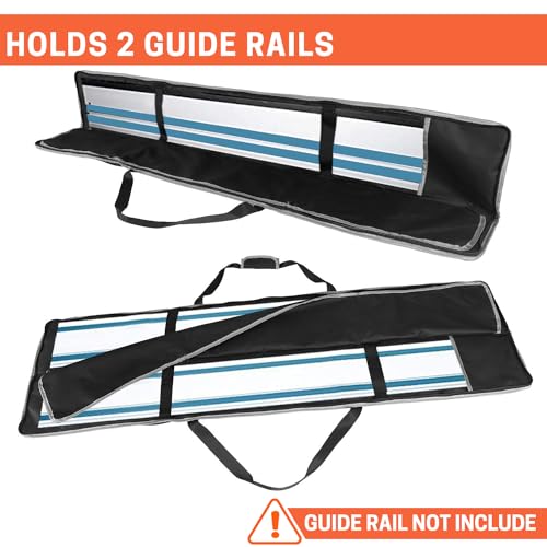 Premium Guide Rail Bag, Double Side Track Saw Bag, Protective Carrying Case for 55-60 Inch Guide Rail Tracks(Black)