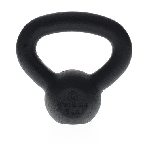 BodySport Cast Iron Kettlebells, 5 lb. – Strength Training Kettlebell for Weightlifting, Core Training, & Conditioning – Professional Exercise Equipment for Gym & Home Fitness Workouts