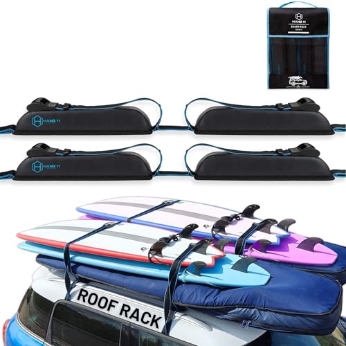 Surfboard Roof Rack - Soft Padded Car Rack for 6 Boards - Double