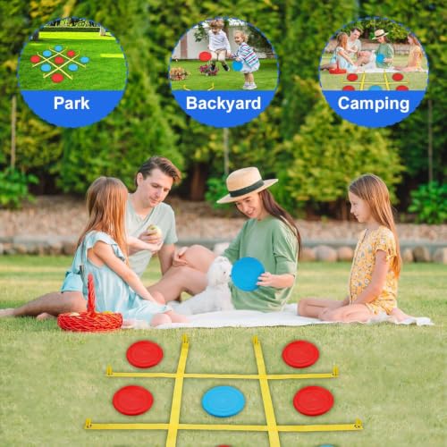 Giant Outdoor Tic Tac Toe Game Set - 4x4 ft Lawn Toss & Strategy Game